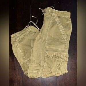 Nicole Miller Women’s Cargo Pants in Olive Green with Drawstring